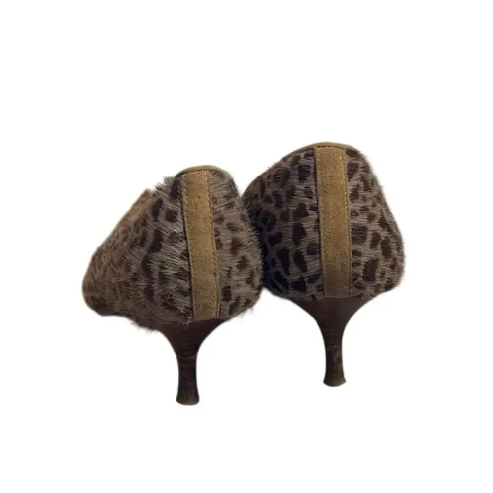 Women's Size XL Vintage Richard Tyler Pointed Toe Stiletto Kitten Heel Fur